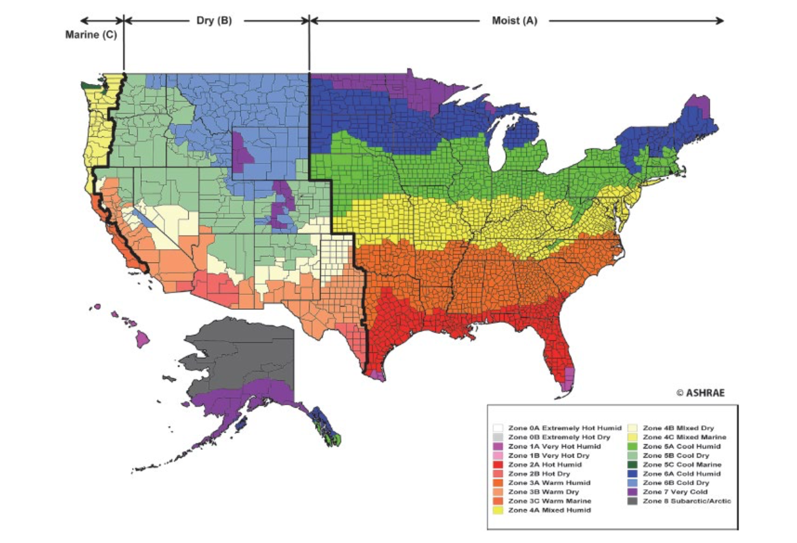 The U.S. climate zones and moisture regimes