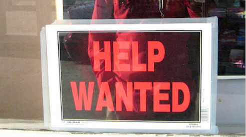 Help-wanted sign