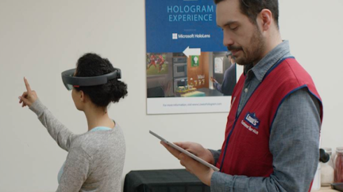 Microsoft HoloLens partners with Lowe's to incorporate augmented reality technology in remodeling demonstrations.